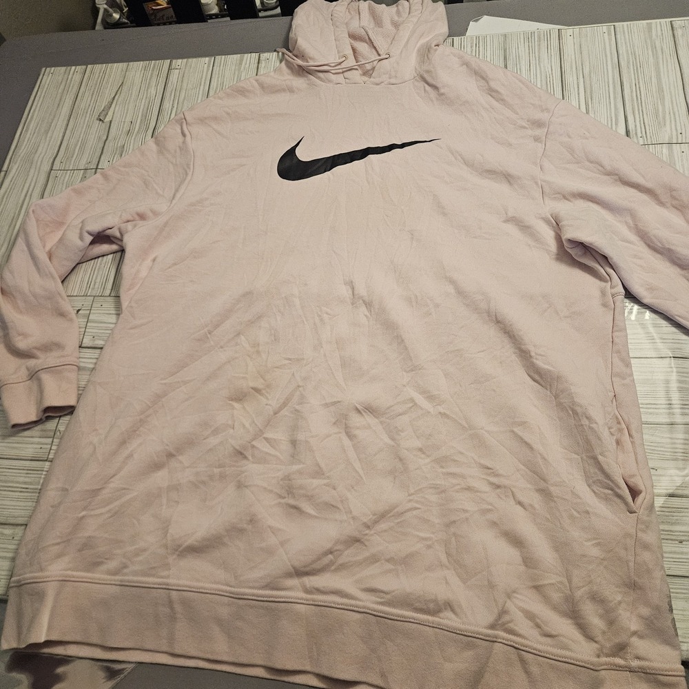Nike Dri-FIT Pullover Hoodie Womens Extra Large Light Pink Athletic